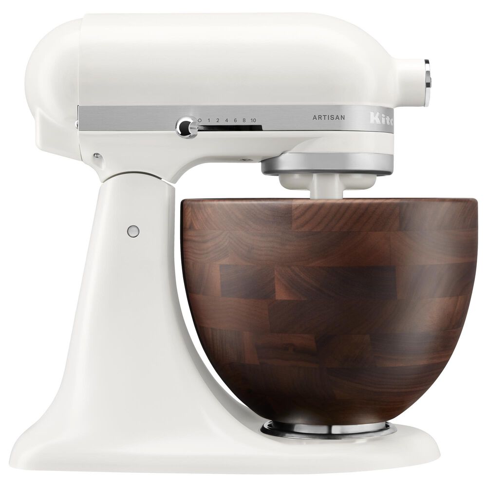 KitchenAid 5-Quart Tilt-Head Stand Mixer with Walnut Wood Bowl in Porcelain White, , large