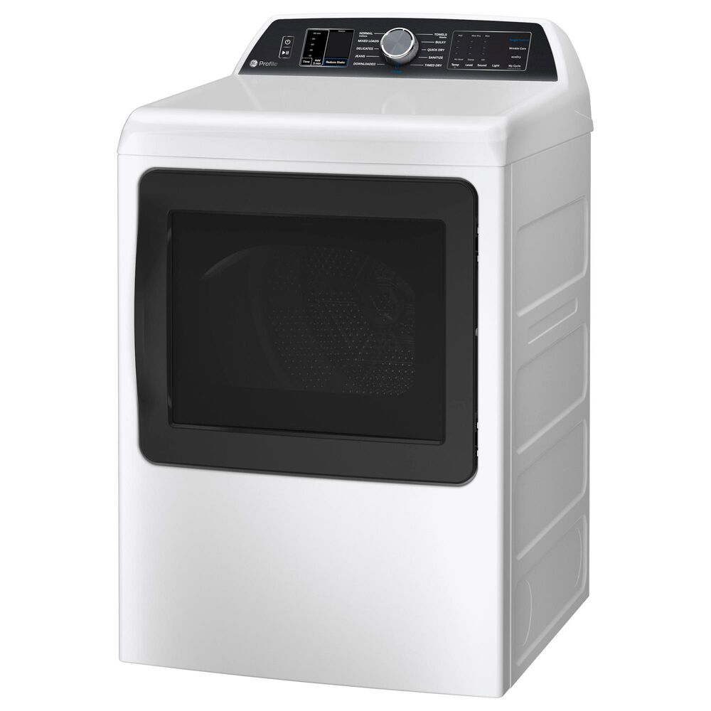 GE Profile 7.4 Cu. Ft. Smart Gas Dryer with Sanitize Cycle and Sensor Dry in White, , large