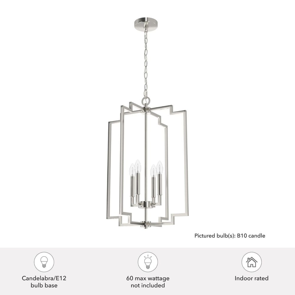 Hunter Zoanne 4-Light Pendant in Brushed Nickel, , large