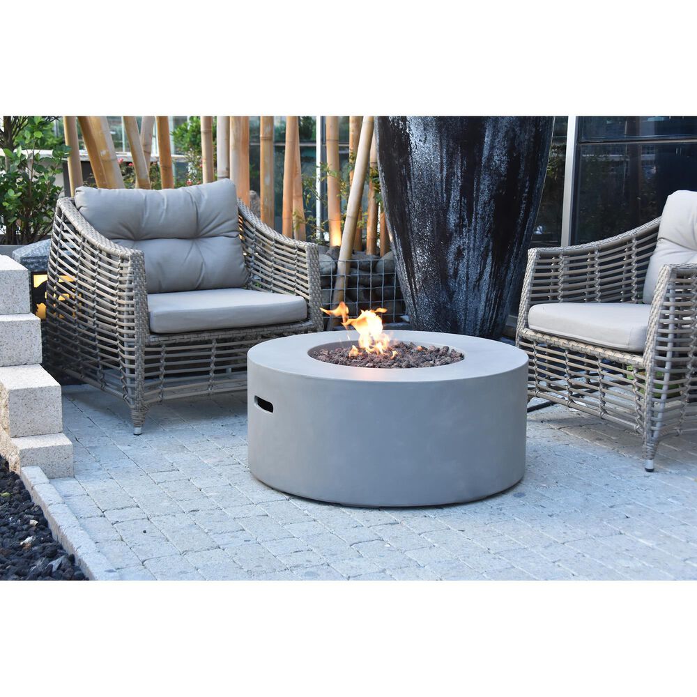 Elementi Fire Tramore Round Natural Gas Fire Table in Gray, , large