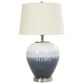 Maple and Jade Colorblock Abstract Drip Table Lamp in Blue, Cream and Silver, , large