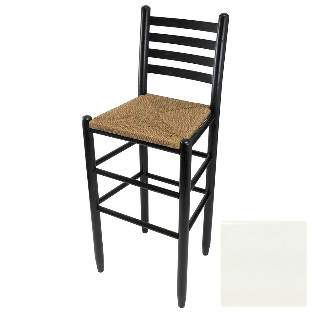 Lakeside Asheville Ladderback Barstool in White, , large