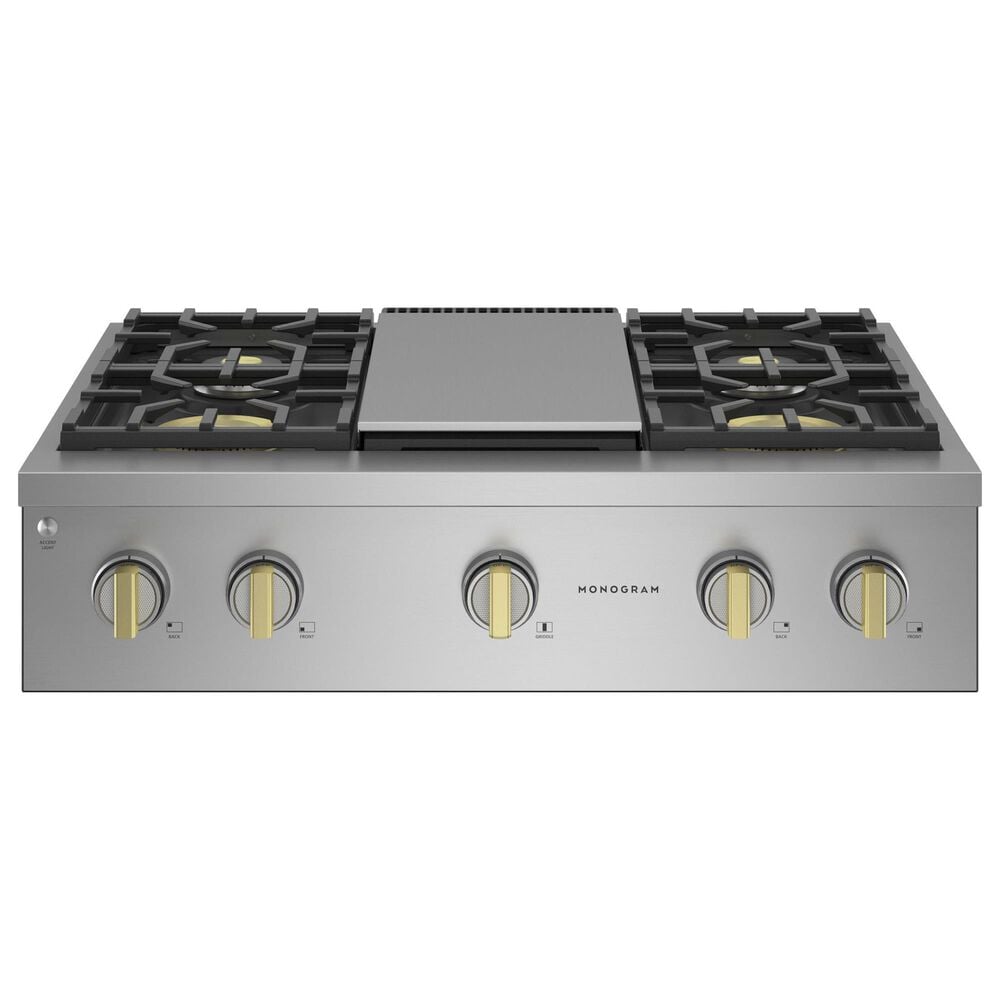 Monogram 36" Professional Gas Rangetop with 4 Burners and Griddle in Stainless Steel, , large