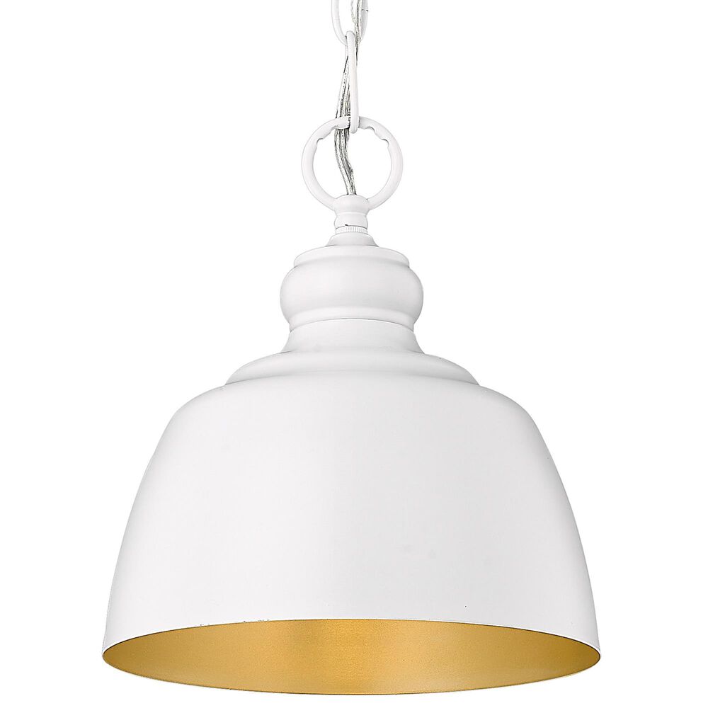 Golden Lighting Holmes 1-Light Mini Pendant in Matte White, , large