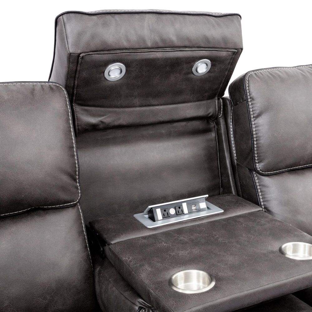 Oxford Furniture 2-Piece Power Reclining Living Room Set in in Cowboy Granite, , large