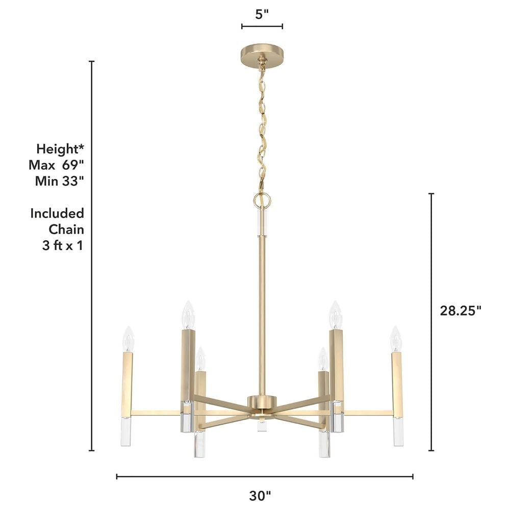 Hunter Sunjai 6-Light Chandelier in Alturas Gold, , large
