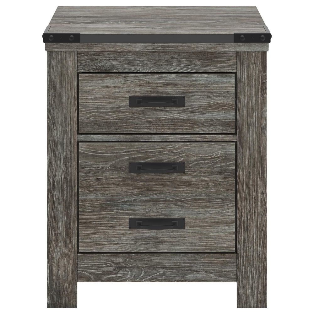 Ashley Frandern 6-Piece Full Bookcase Storage Bedroom Set in Rustic Warm Gray, , large