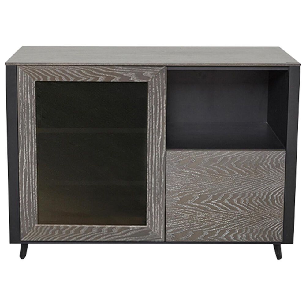 Unique Furniture Oslo Printer Cabinet in Grey Ash and Black, , large