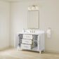 37B Fenwick 48" Single Bathroom Vanity in Bright White with Glossy White Composite Stone Top and Backsplash, , large