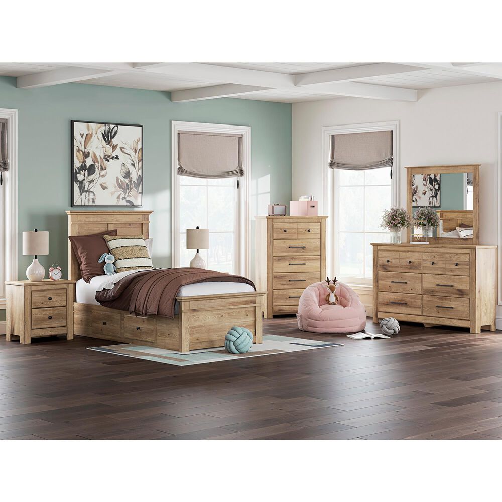 Ashley Makidern Twin Storage Bed with Four Drawers in Tan, , large