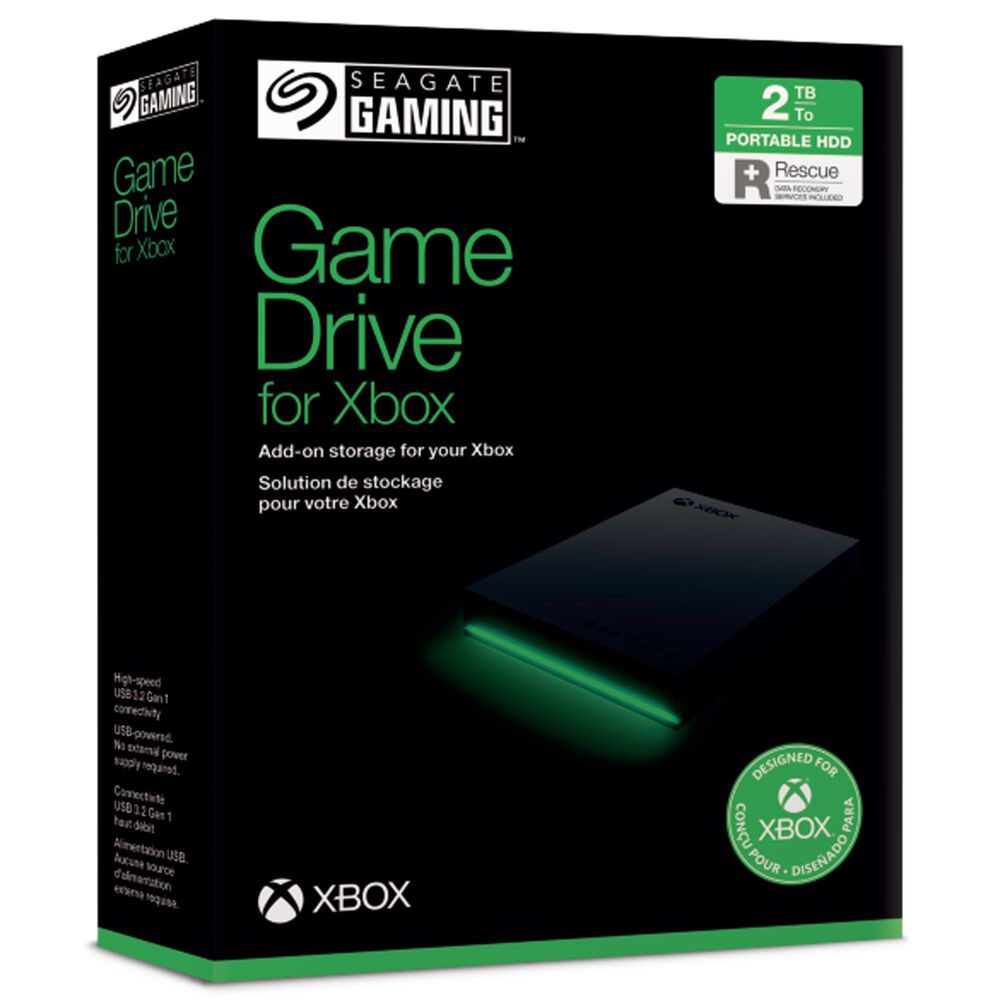 Seagate Game Drive 2 TB Portable External Hard Drive for Xbox in Black, , large