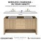 James Martin Vanities Marcello 48" Single Bathroom Vanity in Chestnut with 3 cm Ethereal Noctis Quartz Top, Rectangular Sink and FreePower Wireless Charger, , large