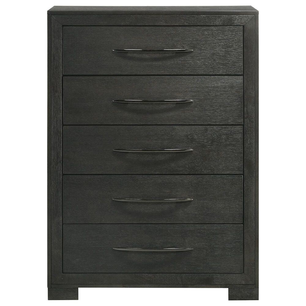 Mayberry Hill Allan 5-Drawer Chest in Black, , large