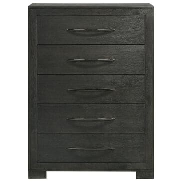 Mayberry Hill Allan 5-Drawer Chest in Black, , large