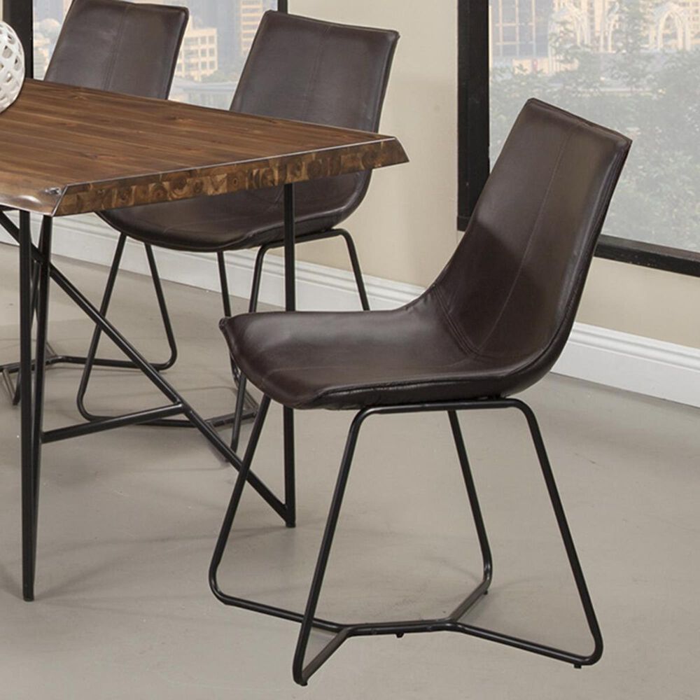 Alpine Furniture Live Edge Side Chairs in Dark Brown (Set of 2), , large