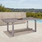 Armen Living Vivid Outdoor Rectangular Dining Table in Light Gray Eucalyptus - Table Only, , large