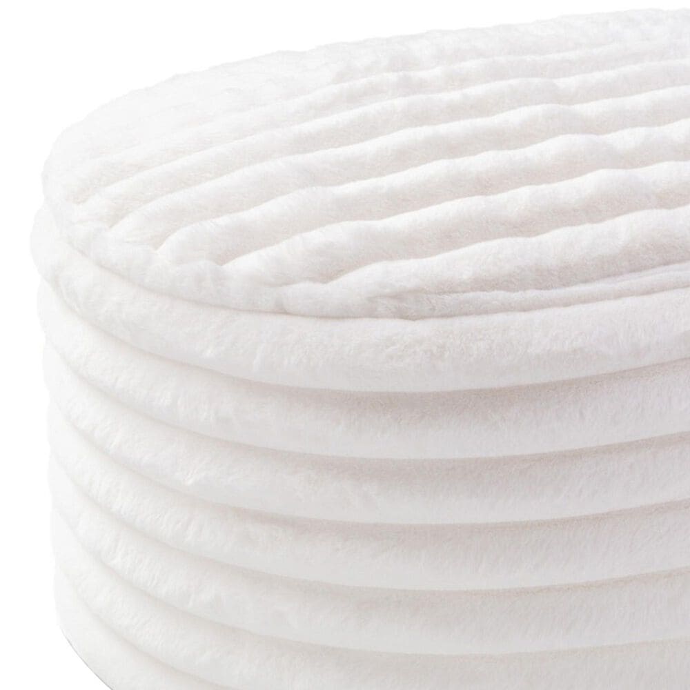Jaxx Paran Oval Ottoman in Mondo White, , large
