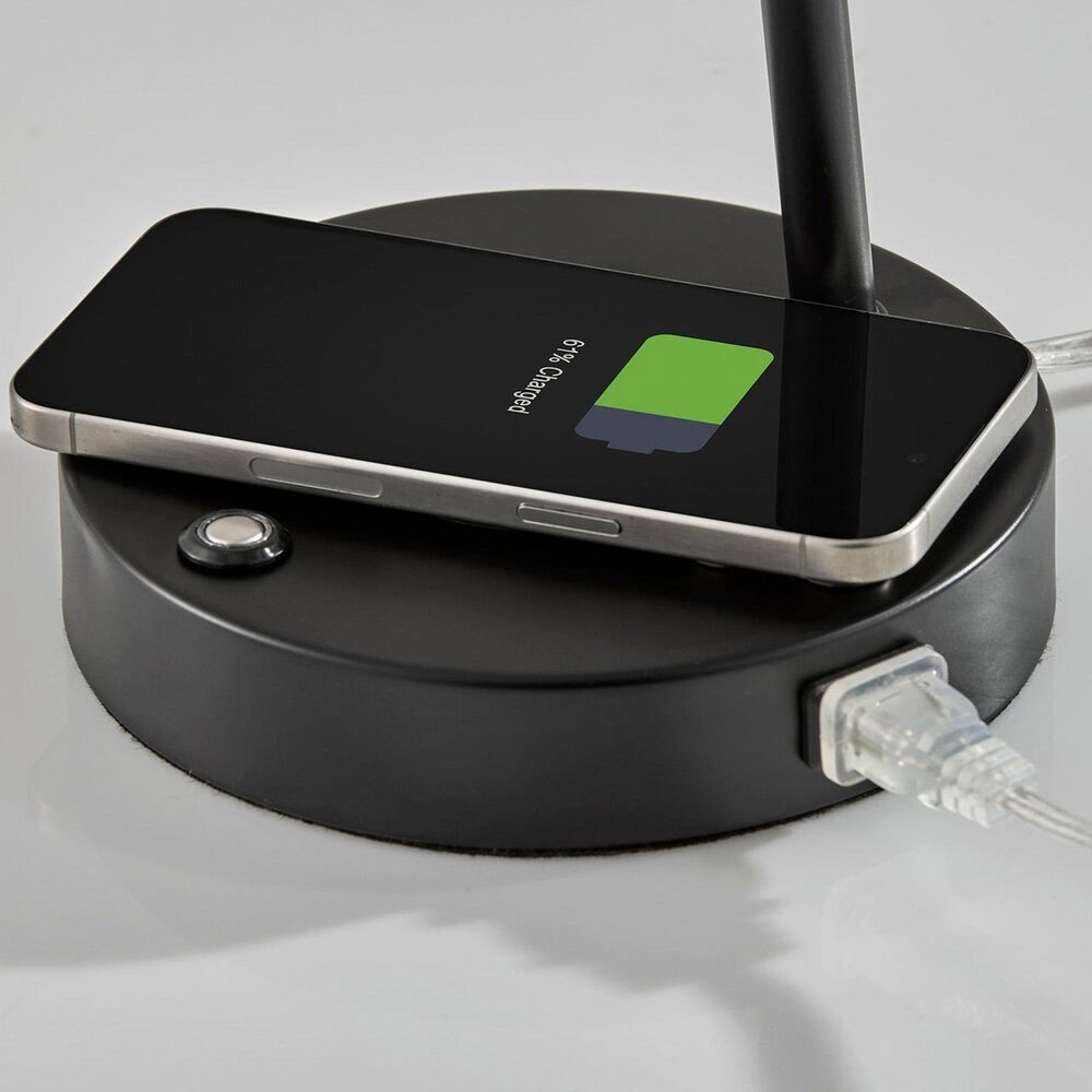 Adesso Dax LED Wireless Charging Desk Lamp in Black, , large