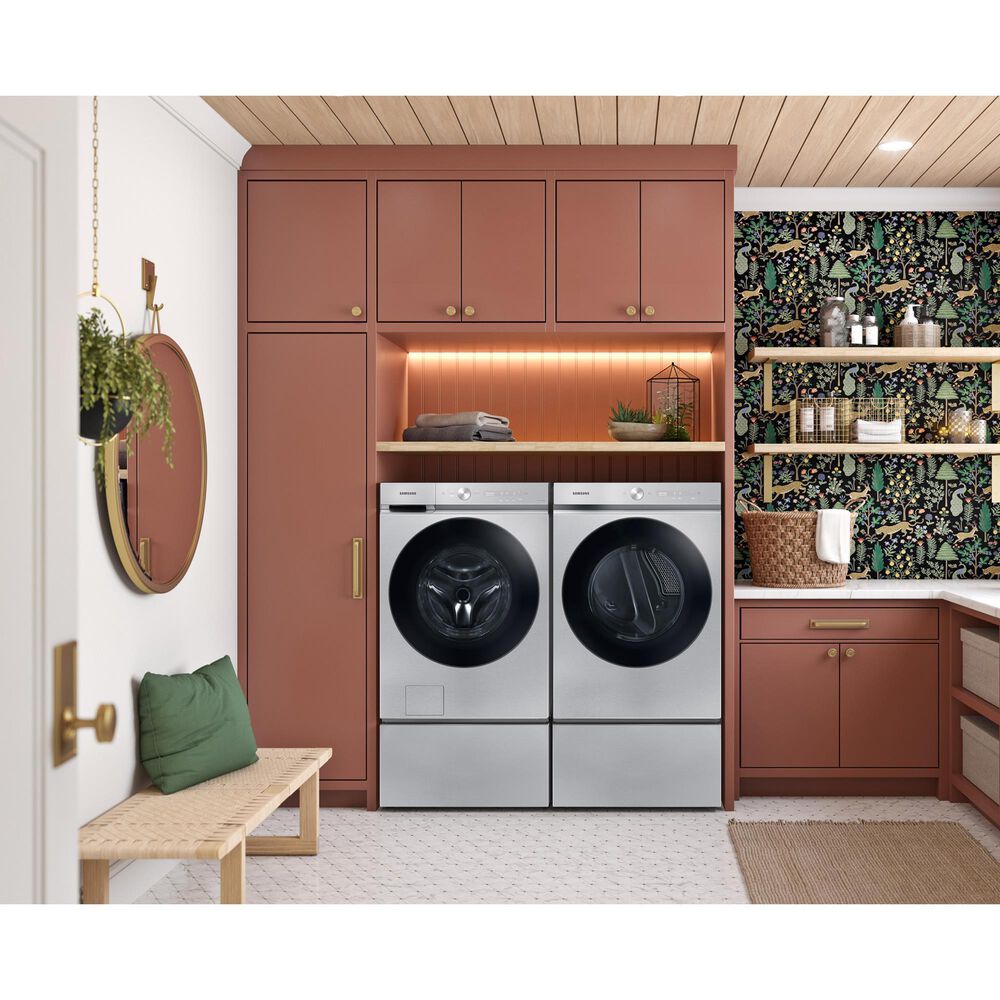Samsung Bespoke 7.6 Cu. Ft. Front Load Electric Dryer with AI Optimal Dry and Super Speed Dry in Silver Steel, , large
