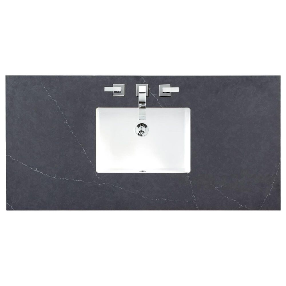 James Martin Vanities Lorelai 48&quot; Single Vanity in Bright White with 3 cm Charcoal Soapstone Quartz Top, , large