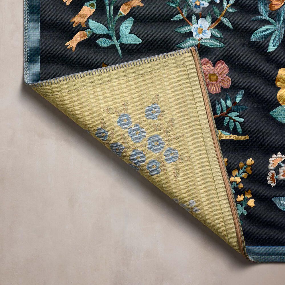 Rifle Paper Co Perennial Wildflower 2&#39;5&quot; x 7&#39;8&quot; Black Runner, , large