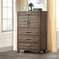 New Heritage Design Harrisburg 5-Piece Queen Bedroom Set in Walnut Brown with LED Lighting and USB Port, , large