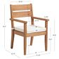 Linon Home Decor Carenen Patio Arm Chair with Antique White Cushion in Natural, , large