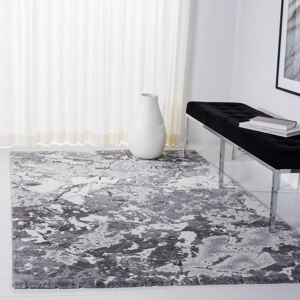 Safavieh Cyrus Shag CYR122F 4&#39;5&quot; x 6&#39;5&quot; Grey and Ivory Area Rug, , large