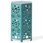 Hearth and Haven Eliana 12" Outdoor Hexagon Metal Side Table with Sunburst Cut Out Design in Teal, , large