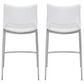 Zuo Modern Ace Counter Chair in White/Silver (Set of 2), , large