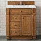 James Martin Vanities Bristol 30" Single Bathroom Vanity in Saddle Brown with 3 cm Ethereal Noctis Quartz Top and Rectangular Sink, , large