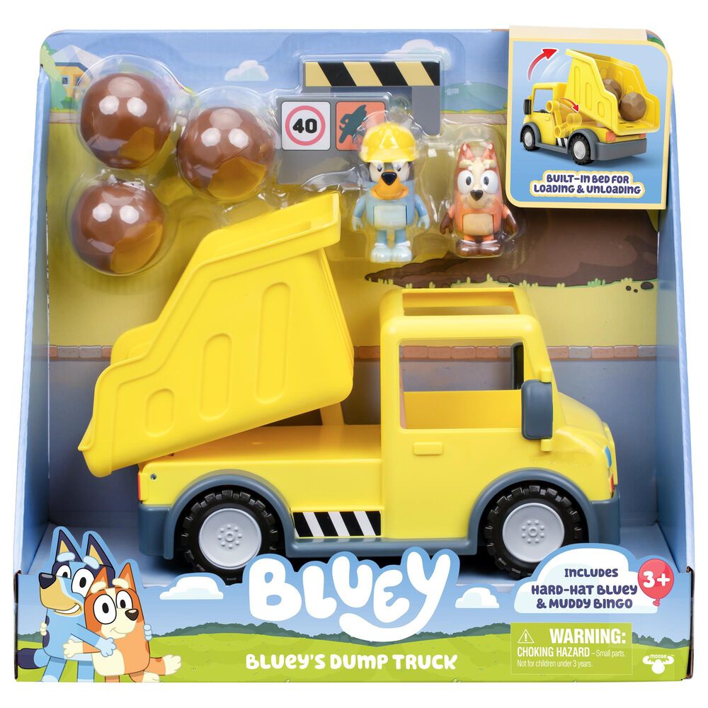 Bluey S12 Bluey Dump Truck Vehicle with Figures in Yellow, , large