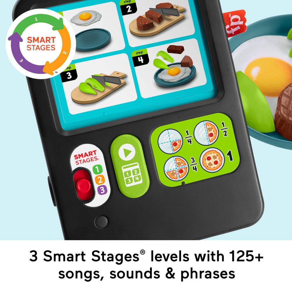 Fisher Price Laugh and Learn 123 Follow The Recipe Meal Kit Preschool Pretend Playset, , large