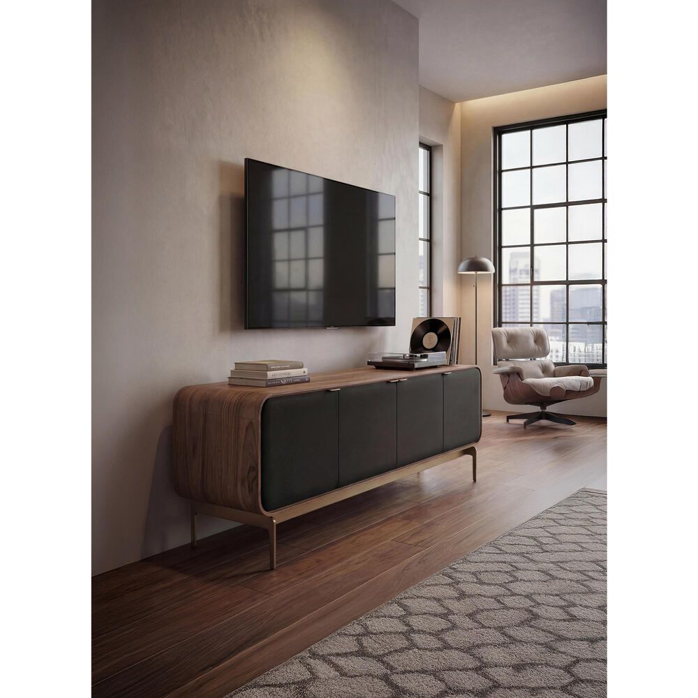 BDI Plume 80" 4-Door Media Cabinet in Walnut and Bronze, , large