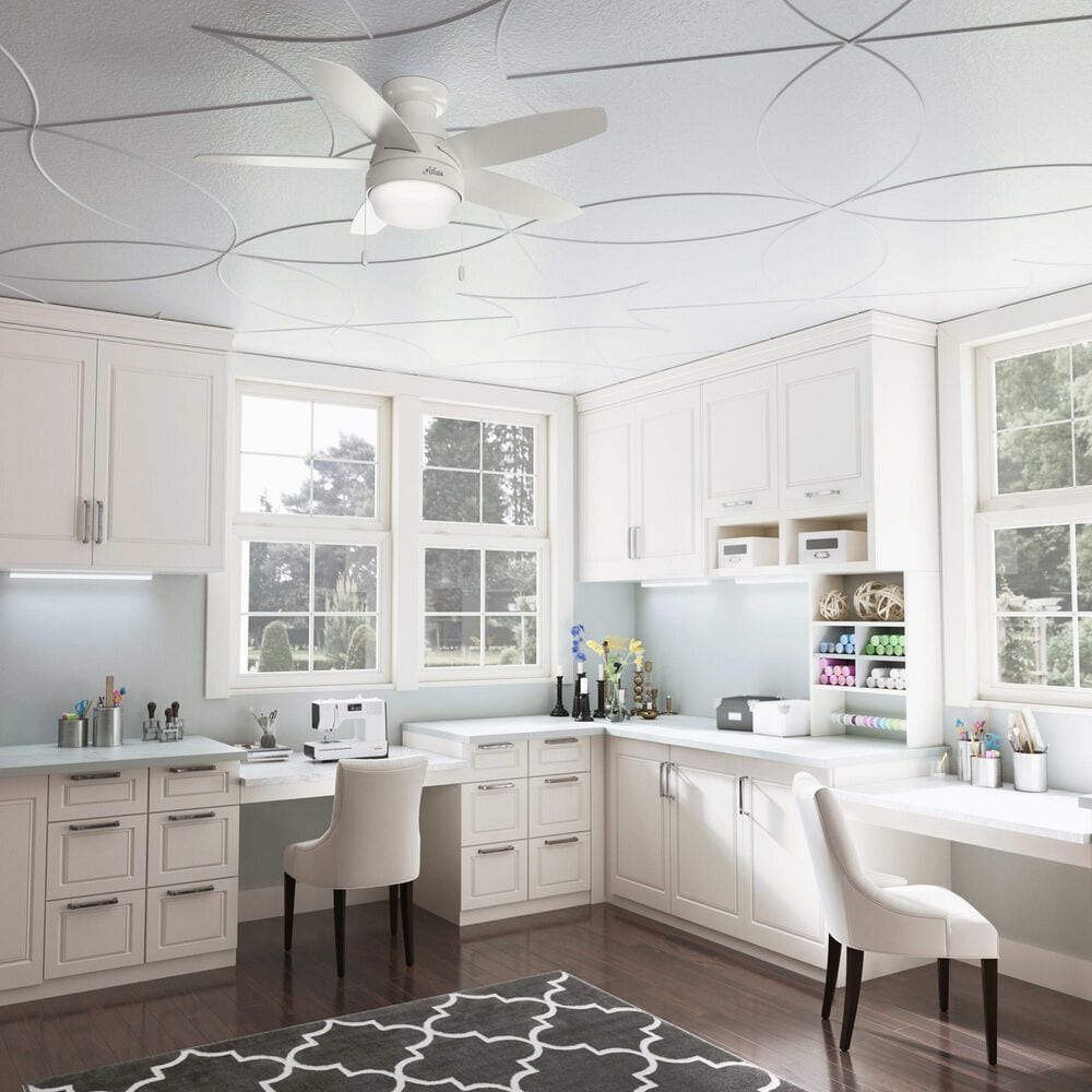 Hunter Lilliana 44&quot; Ceiling Fan with LED Lights in Fresh White, , large