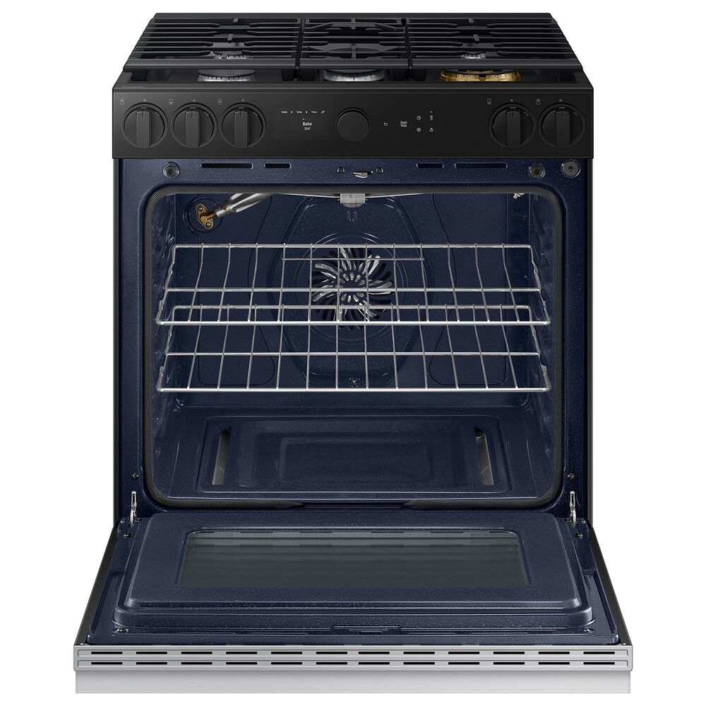 Samsung Bespoke Bespoke 6.0 Cu. Ft. Smart Slide-In Gas Range with Reversible Griddle and 23K BTU Power Burner in Stainless Steel, , large