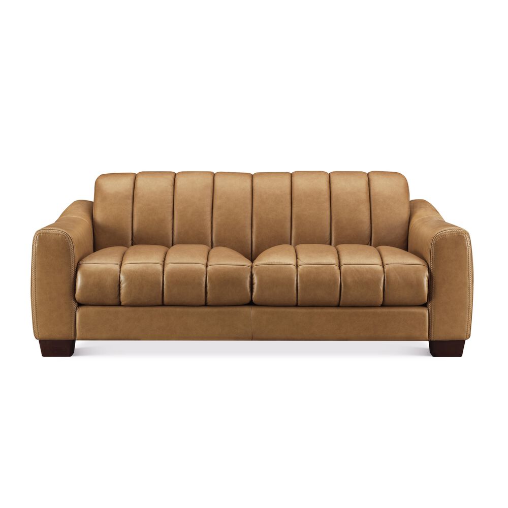 Hydeline Bayeun Leather Stationary Sofa in Chico Cinnamon, , large