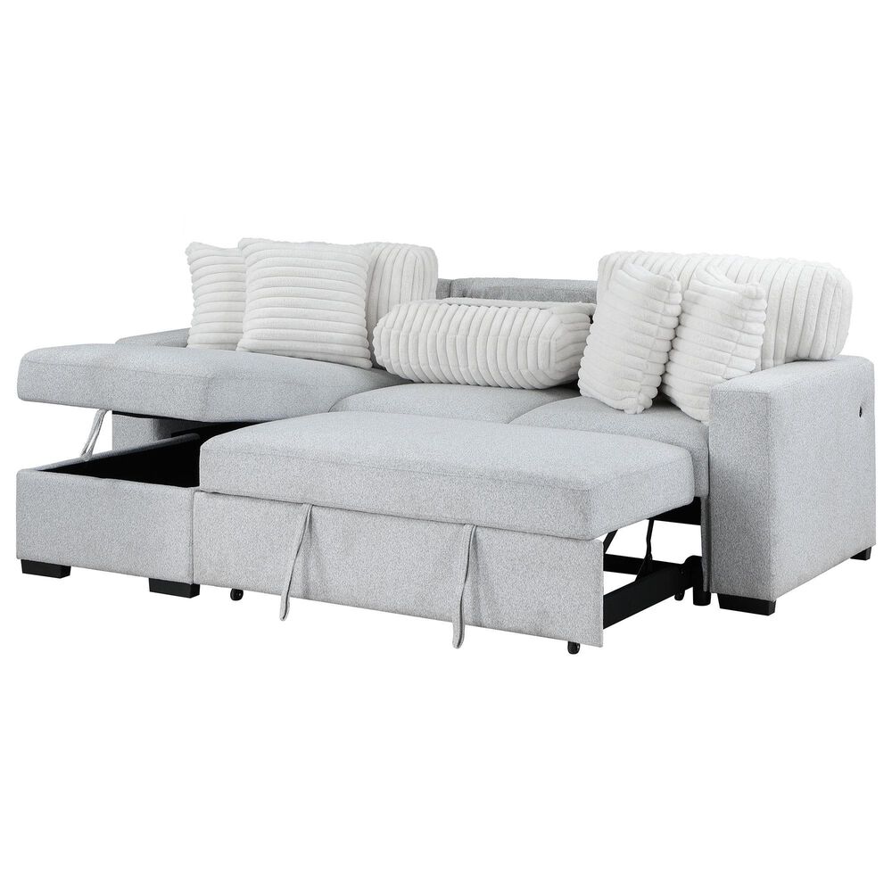 Global Furniture USA Stationary Sofa Sleeper with Reversible Chaise in Grey, , large