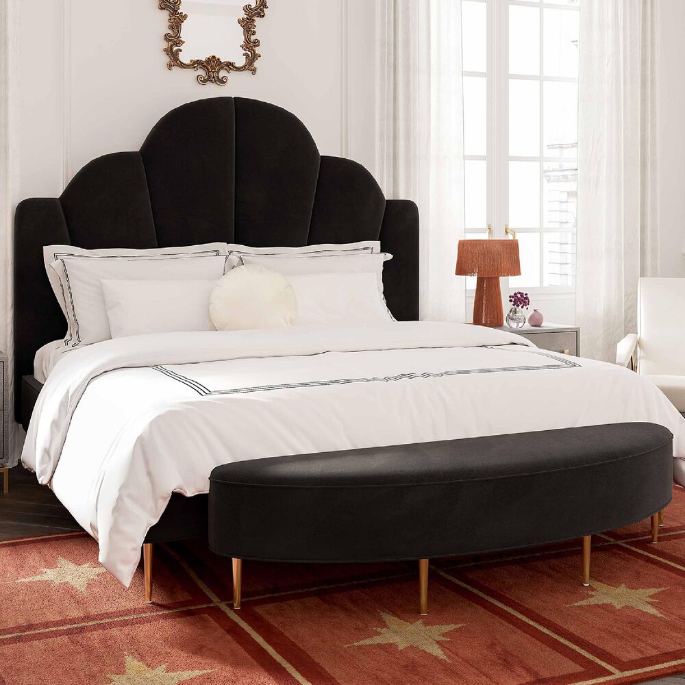 Tov Furniture Bianca King Upholstered Platform Bed in Black NFM