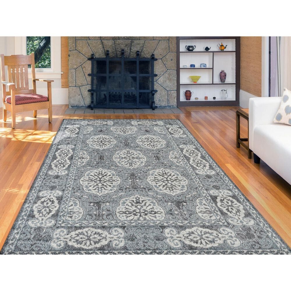 Amer Rugs Alexandria 4&#39; x 6&#39; Steel Blue Area Rug, , large