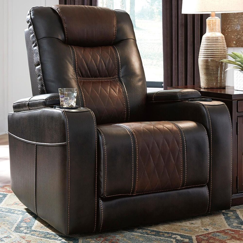 Ashley Composer Power Recliner with Adjustable Headrest in Brown, , large
