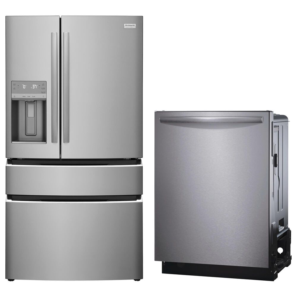 Frigidaire Gallery 2-Piece Kitchen Package with Counter-Depth 4-Door French Door Refrigerator and 24" Tub Dishwasher in Stainless Steel, , large