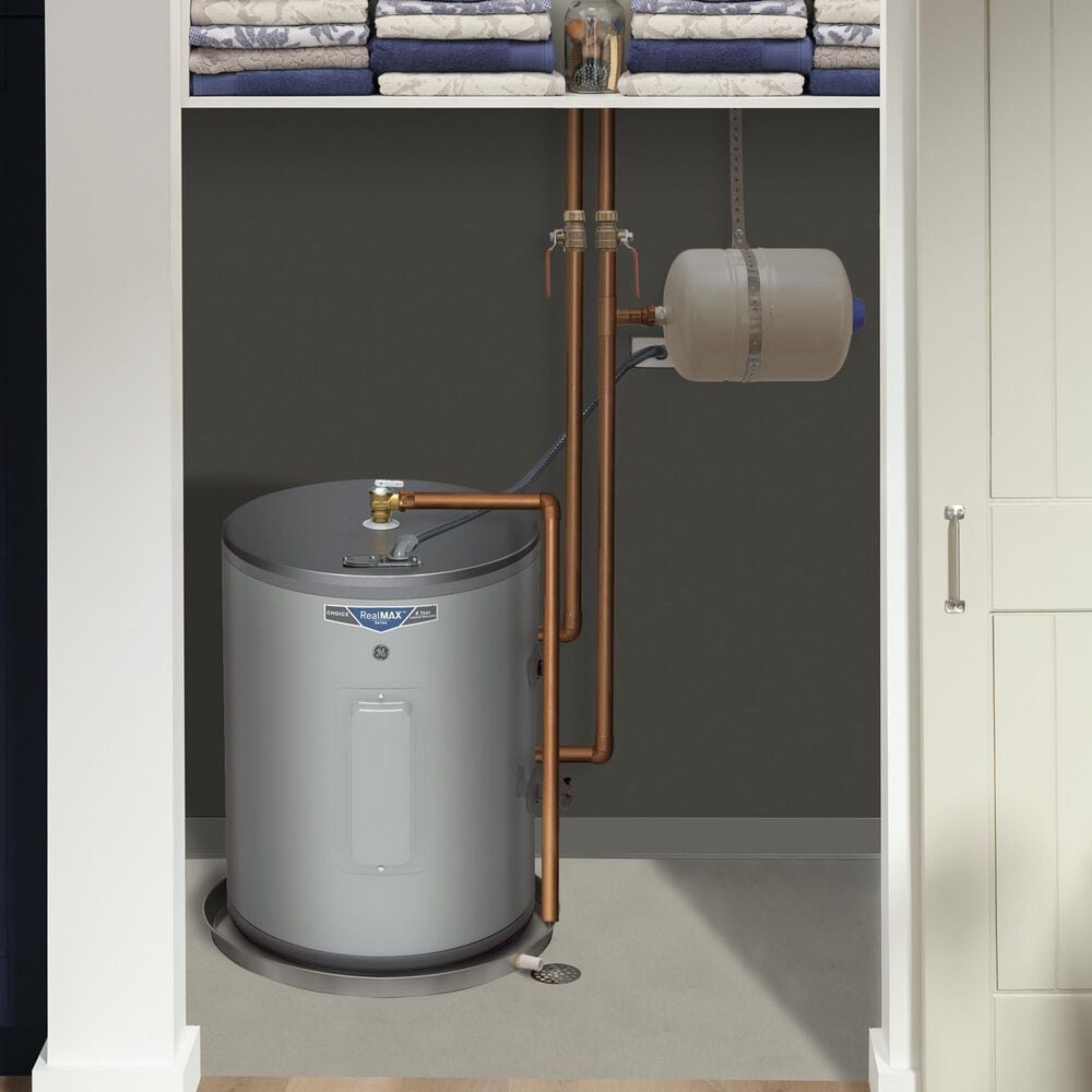 GE Appliances 18-Gallon Side Port Lowboy Electric Water Heater in Gray, , large