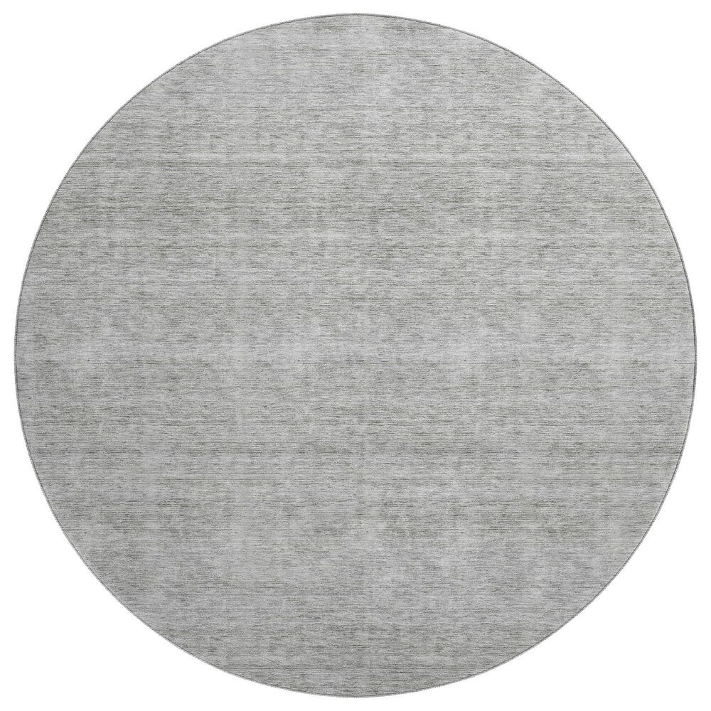 Dalyn Rug Company Soft Essentials Solid Silver 8" Round Indoor/Outdoor Area Rug, , large