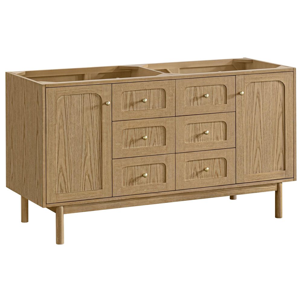 James Martin Vanities Laurent 60" Double Bathroom Vanity Cabinet in Light Natural Oak, , large