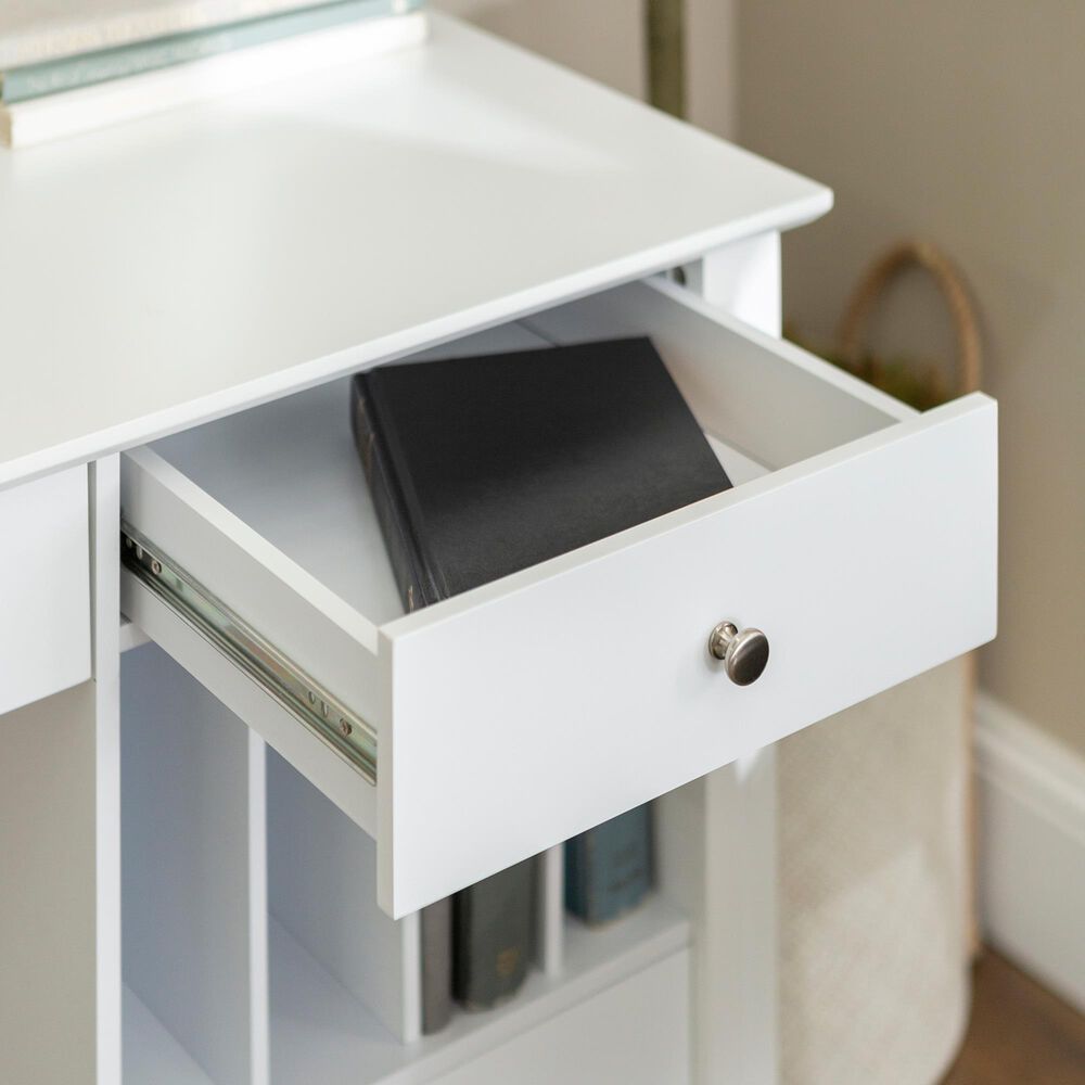Walker Edison Clara Deluxe Desk in White, , large