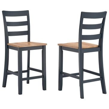 Ashley Gesthaven Counter Stool Set of 2 in Natural/Blue, , large