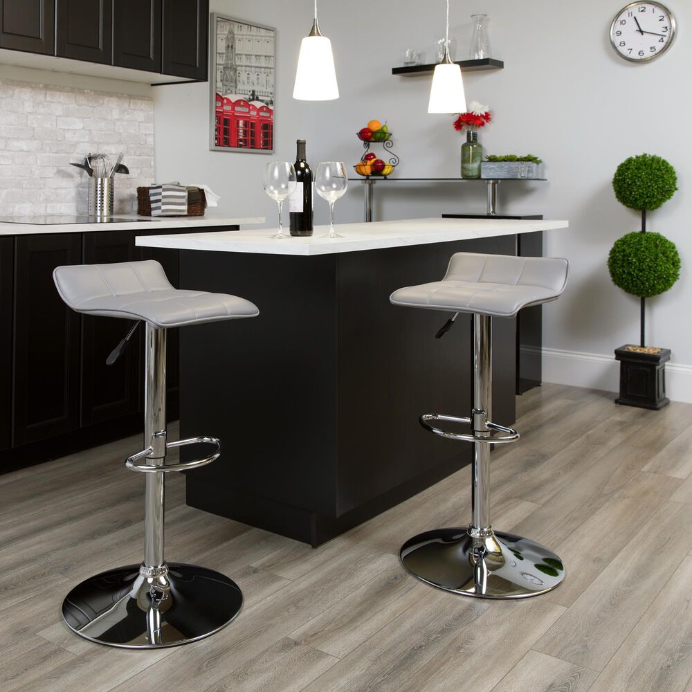 Flash Furniture Adjustable Height Barstool in Gray, , large