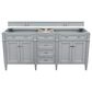 James Martin Vanities Brittany 72" Double Bathroom Vanity in Urban Gray with 3 cm Eternal Jasmine Pearl Quartz Top and Rectangle Sinks, , large
