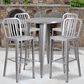 Flash Furniture 5-Piece Metal Bar Table Set with Backed Stools in Silver, , large